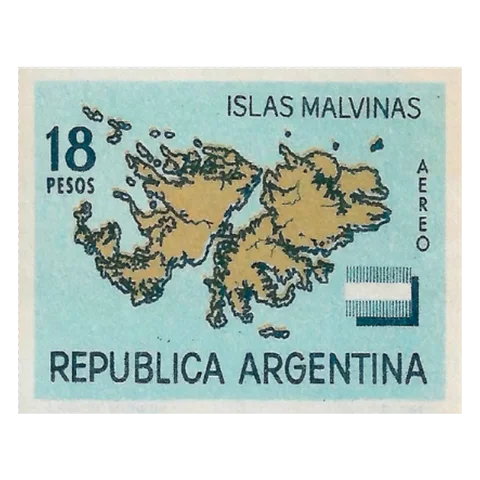 Sticker Islas Malvinas estilo estampilla
