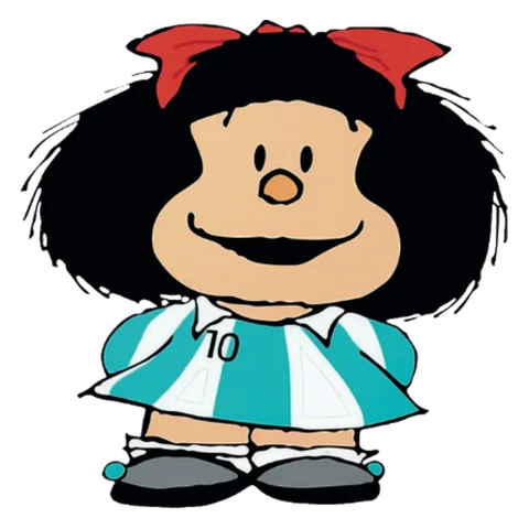 Sticker Mafalda con camiseta de Argentina