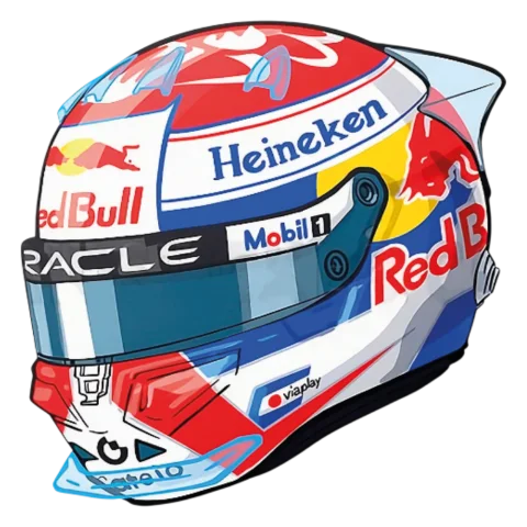 Sticker casco Red Bull rojo y blanco